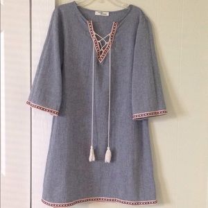 Blue and White Dress